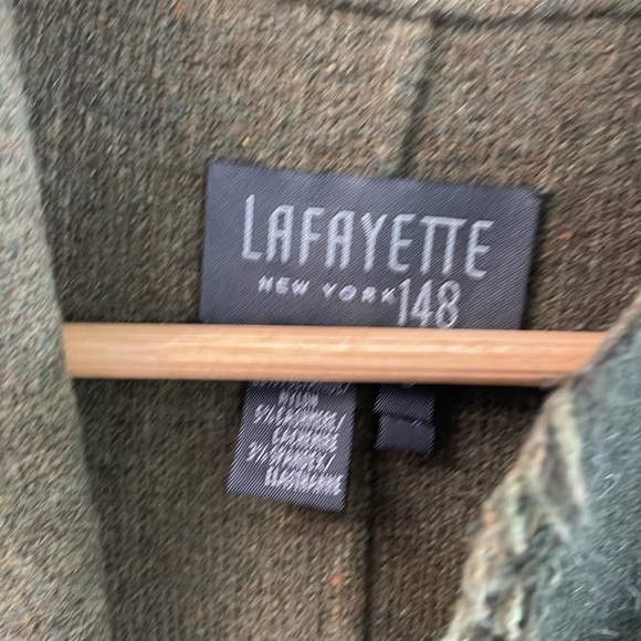 🌿 Lafayette 148 New York Wool Jacket & Skirt Set – Size 8 -Two-Tone Olive Green - Picture 2 of 7